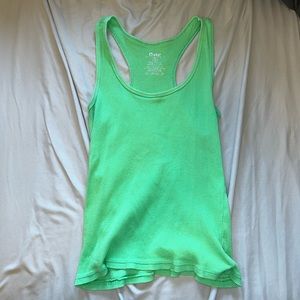 bright green racer back tank